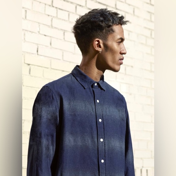 Saturdays New York City Other - Saturdays NYC NWT 100% Cotton Flannel Fade Pattern Blue Gray Men’s XL